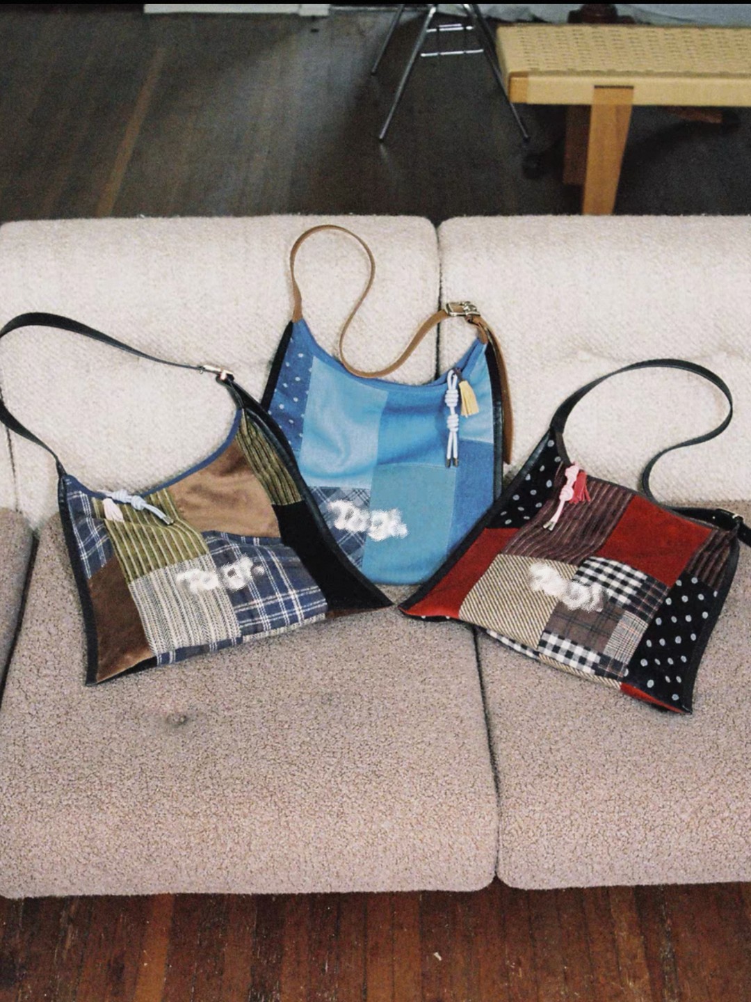 拼接大容量斜挎包灯芯绒单肩包一