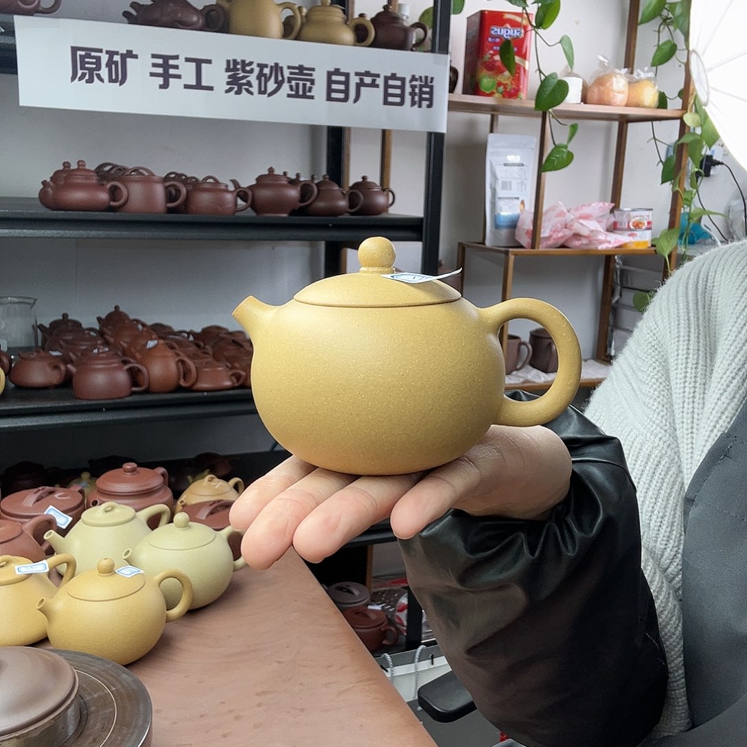 紫砂茶壶黄金段西施壶