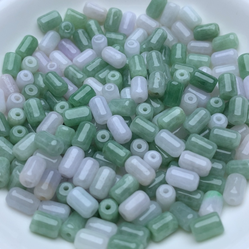 【闪购商品】未镶嵌翡翠手链卡4.8x7.2绿白冬瓜珠50颗