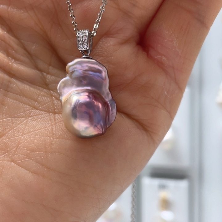 淡水珍珠颈饰银S925镶嵌