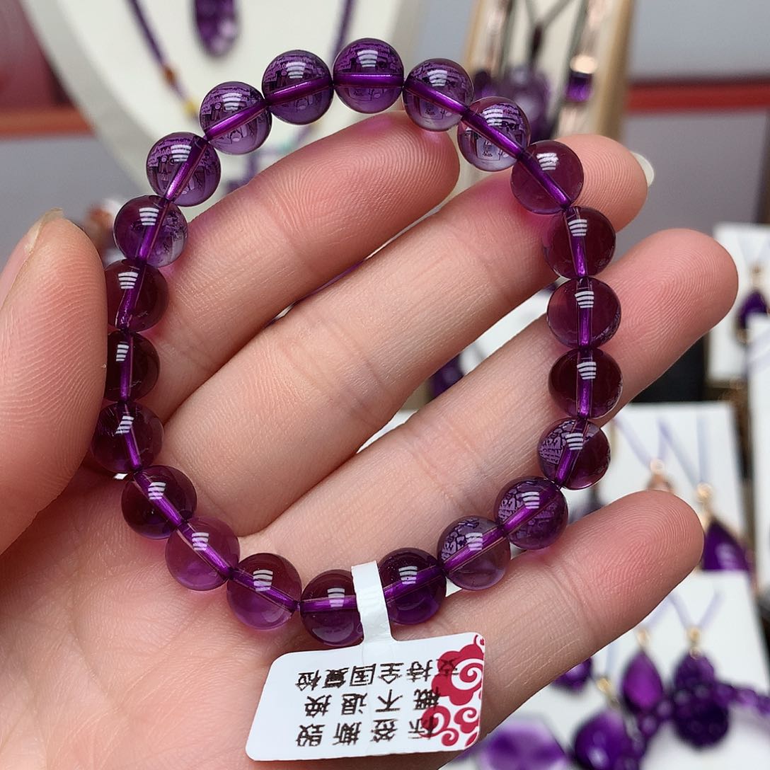 紫晶巴西毕业级手串8m m未镶嵌