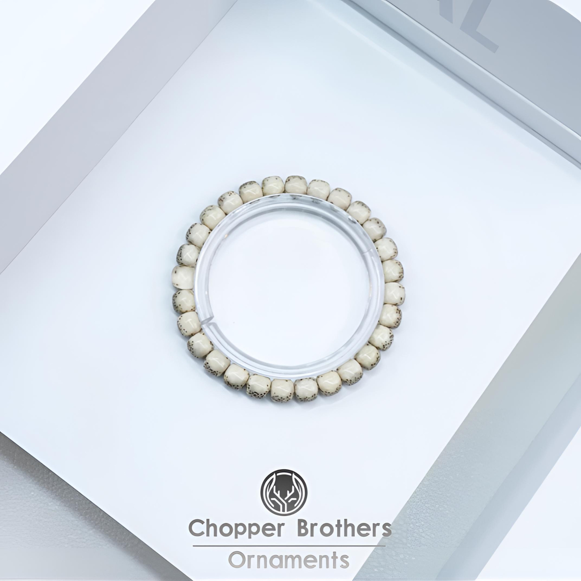 304 SSS石玉料大白鲨河豚星月菩提手串 8×7mm