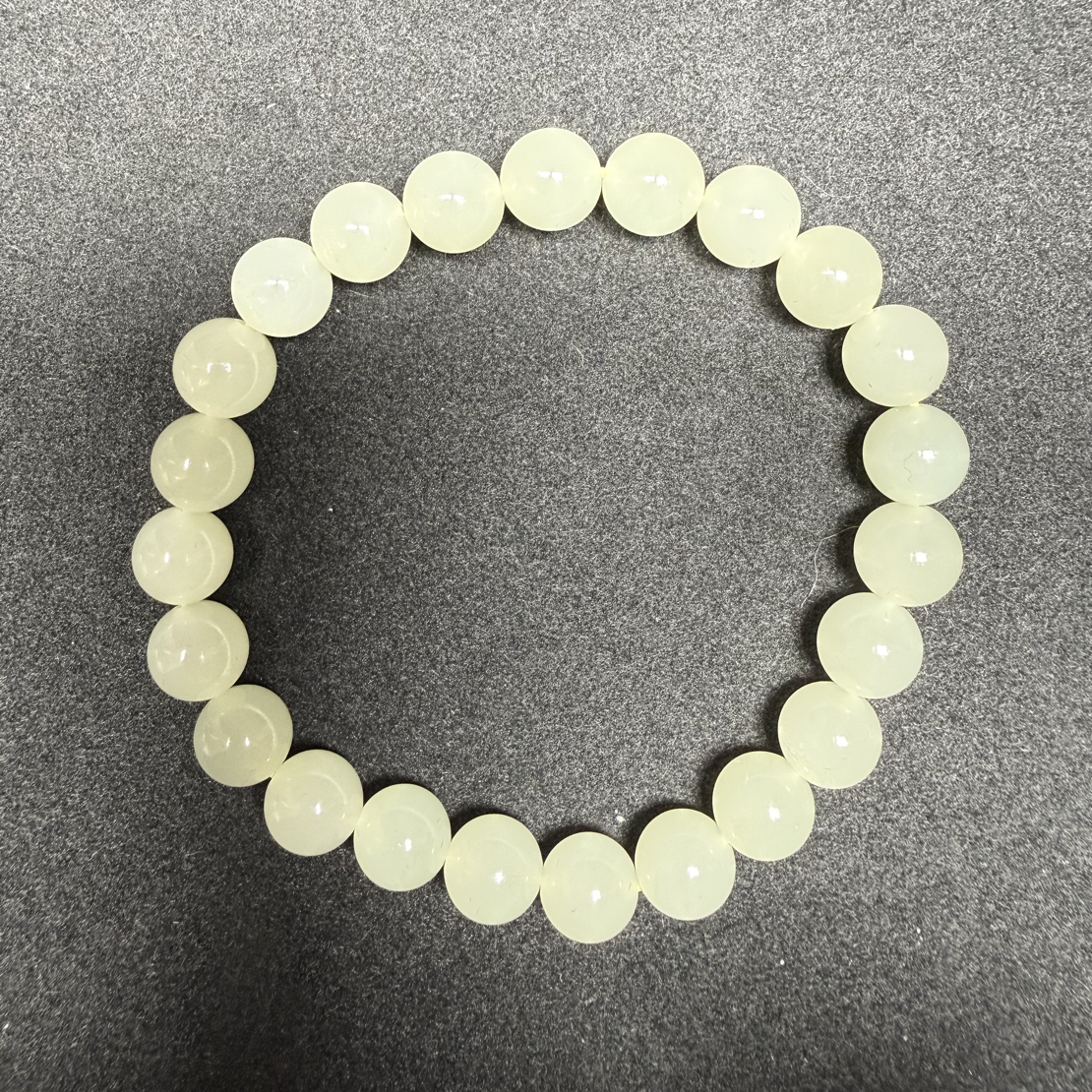 卡8mm淡黄口天然和田玉圆珠手串优雅气质细腻多样性发货拍一发一