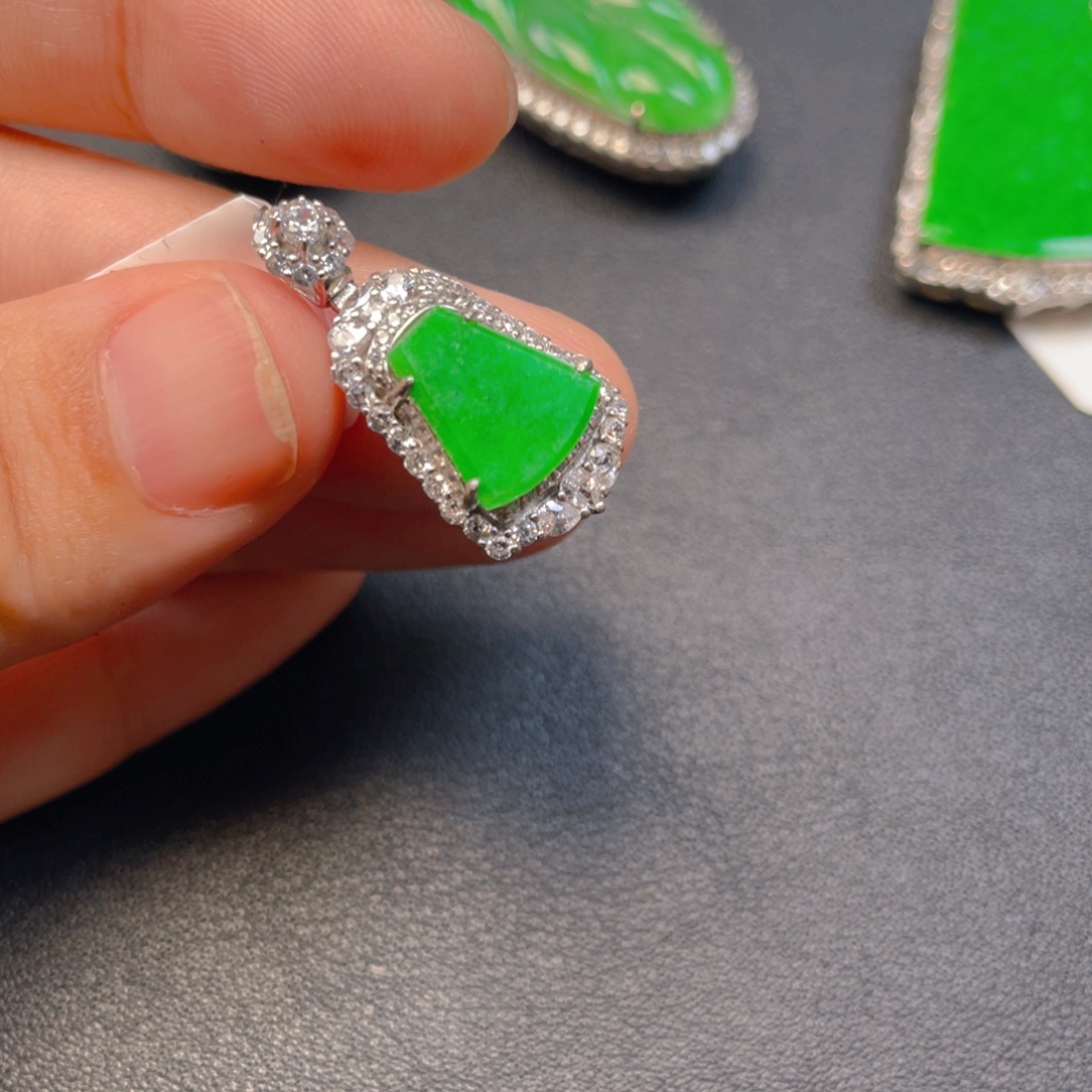 翡翠银S925镶嵌吊坠(不含链)