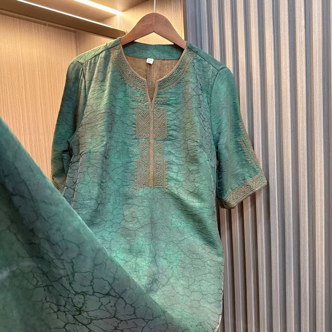 望舒-新中式刺绣中长款夏装宽松显瘦气质连衣裙