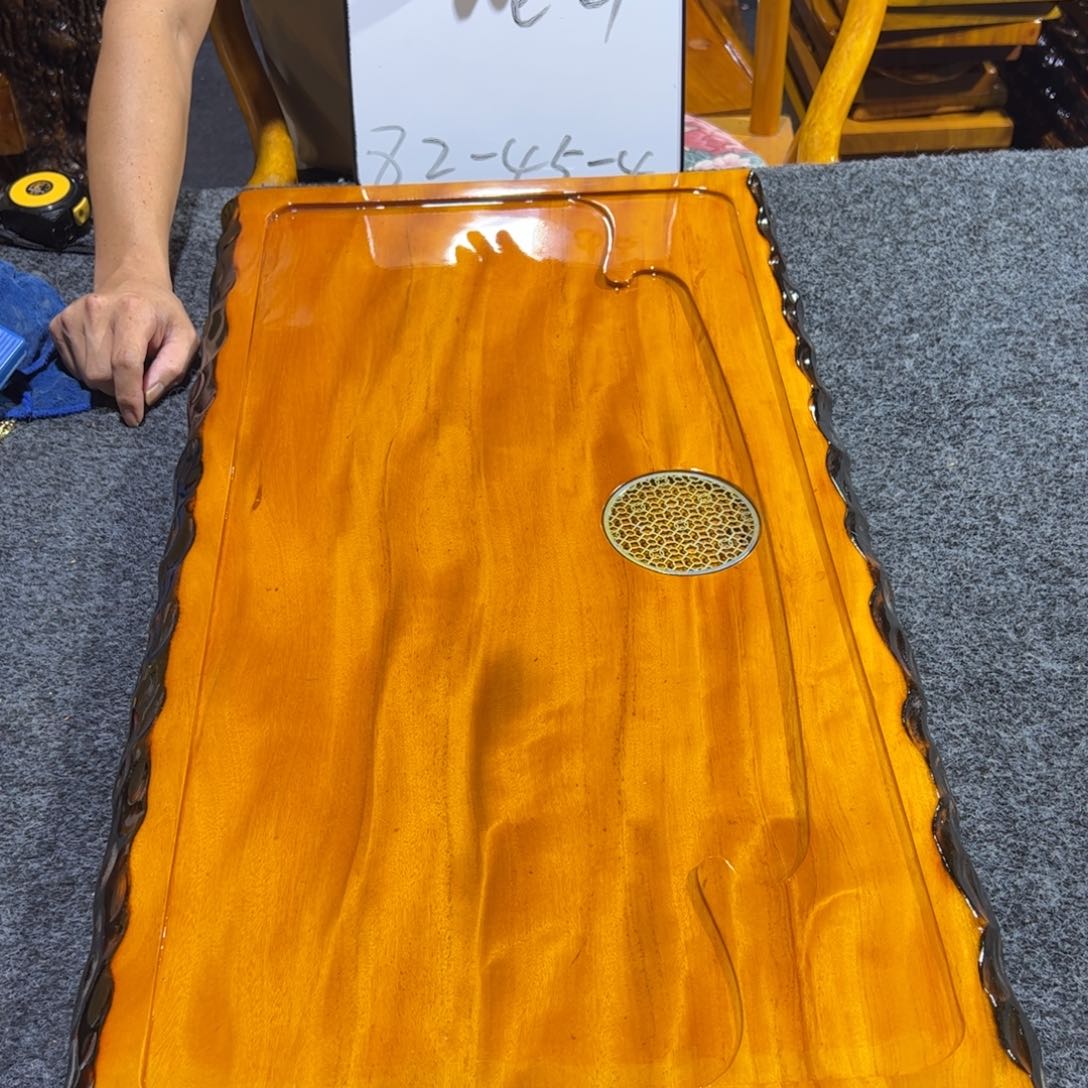 缅甸大叶金丝楠实木茶盘