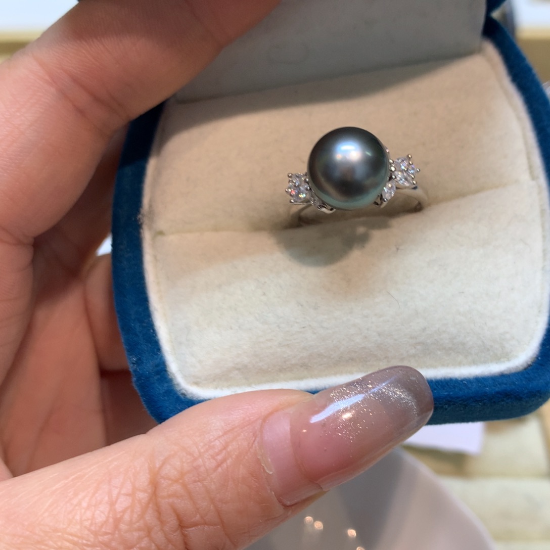 海水珍珠戒指银S925镶嵌