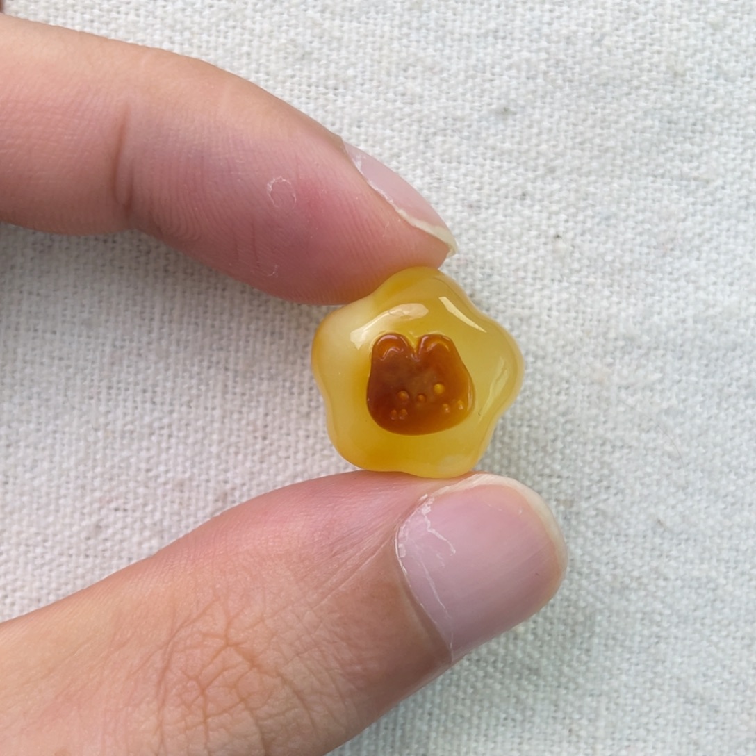 琥珀未镶嵌珠宝奇石兔子星星
