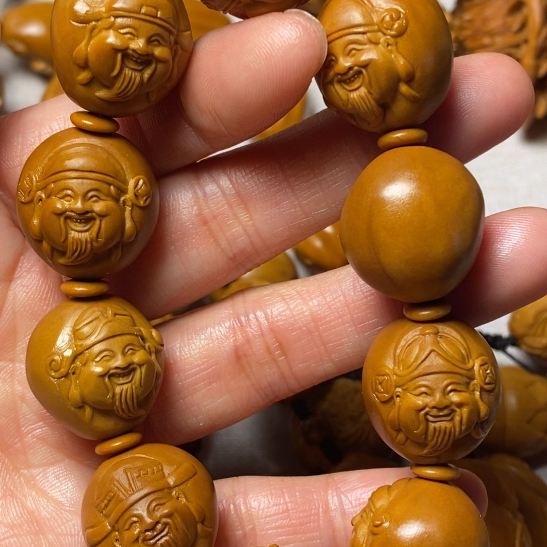 橄榄核手串/手链光面财神头
