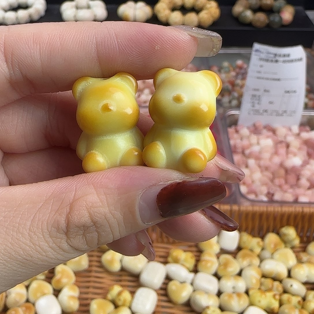 菩提根/象牙果手串微瑕牙果炭烤小熊5颗（2单宠1颗）
