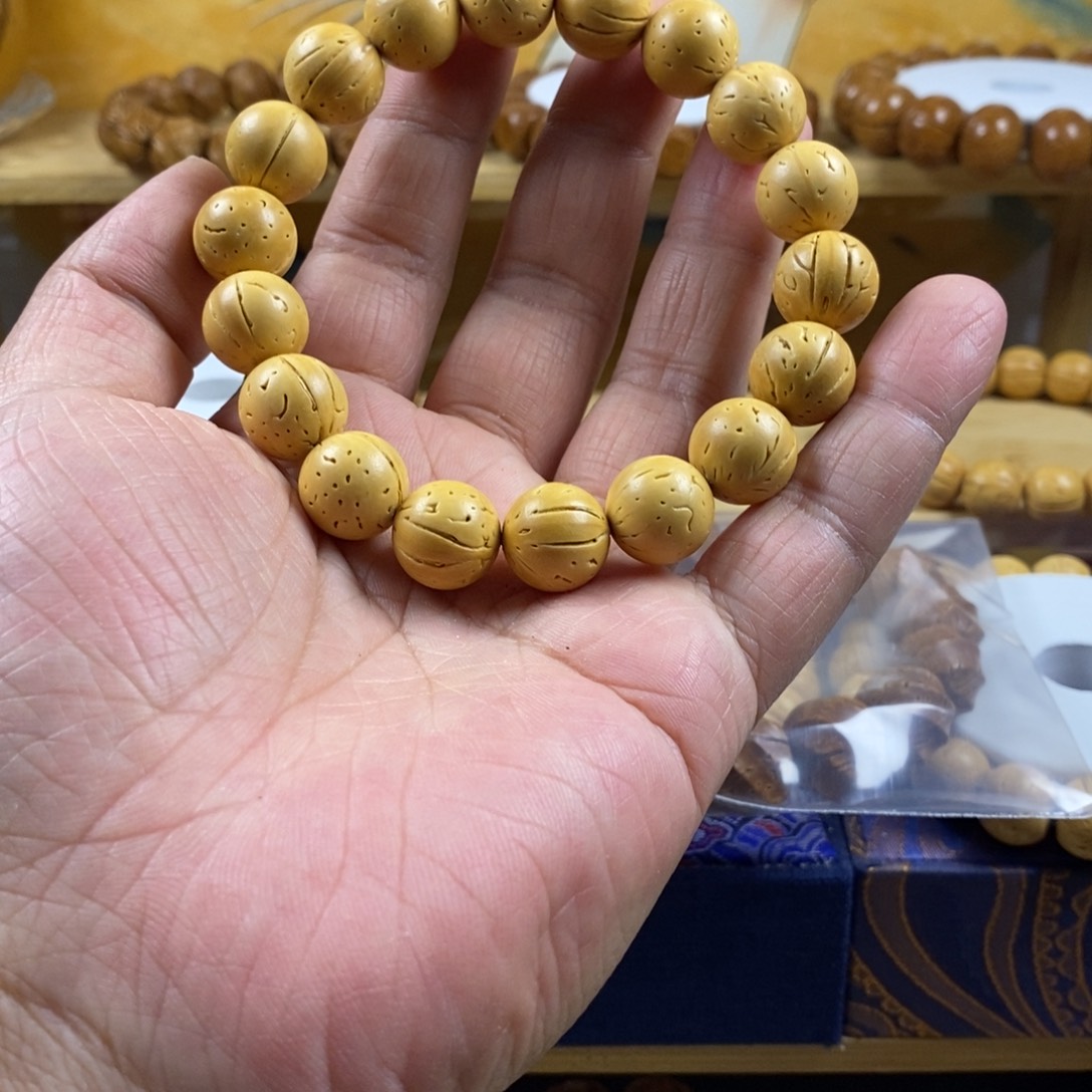 桃核手串云*盘锦奶油核正圆