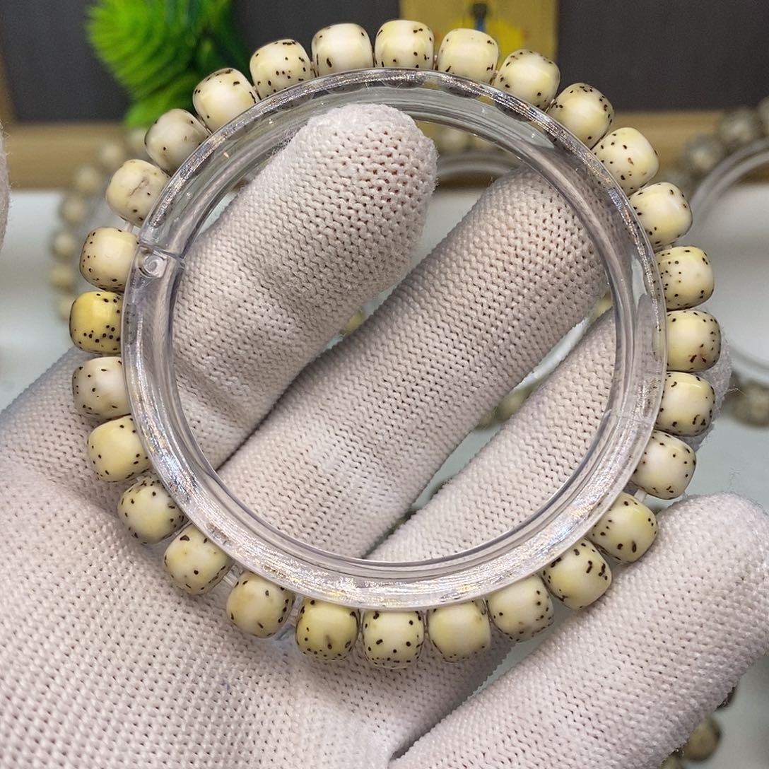 星月菩提手串原生态绿包白河豚8x7