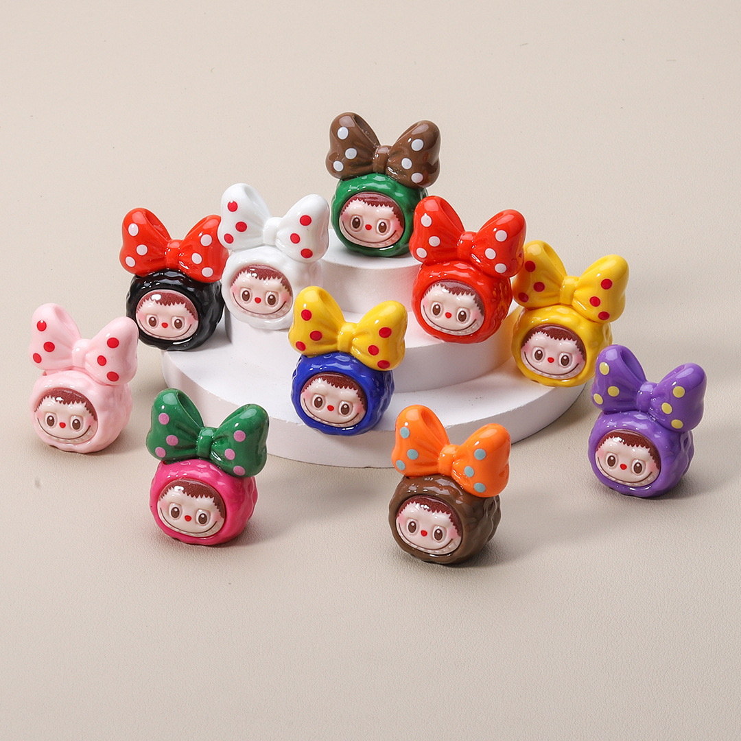 【清库存＋拆2、九宫格】蝴蝶结拉布布 可爱DIY配件饰品摆件对对碰