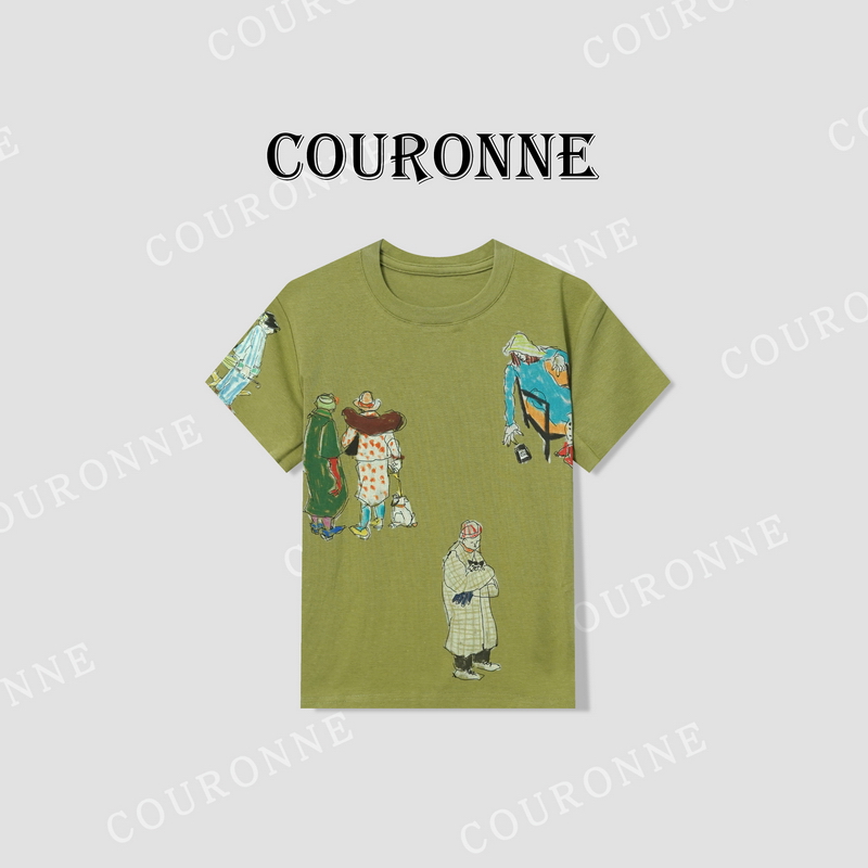 【小熊】-春夏‘’伦敦街头‘’复古时髦涂鸦创意设计休闲短袖31982