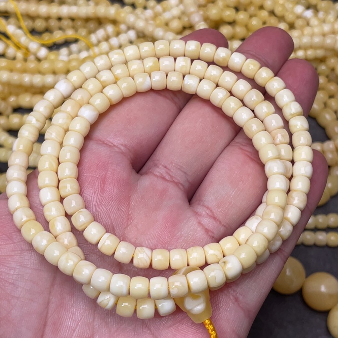 蜜蜡裸石未镶嵌蜜蜡佛珠6mm