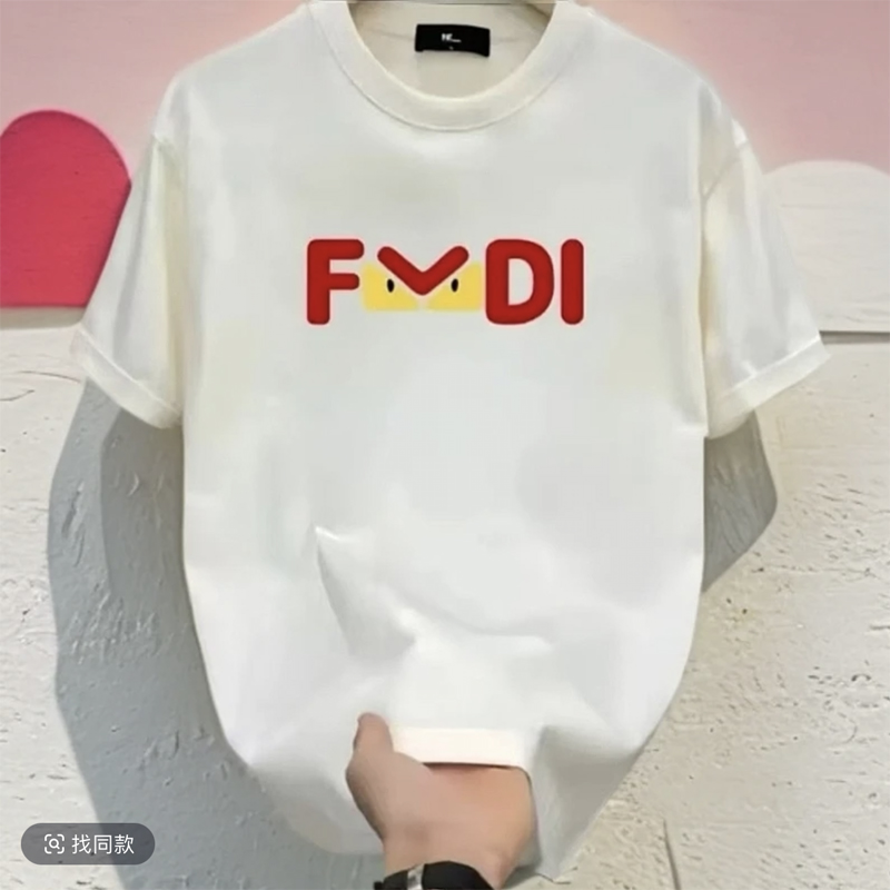 L1新款男潮流宽松T恤夏季半袖印花帅气时尚圆领宽松薄款情侣