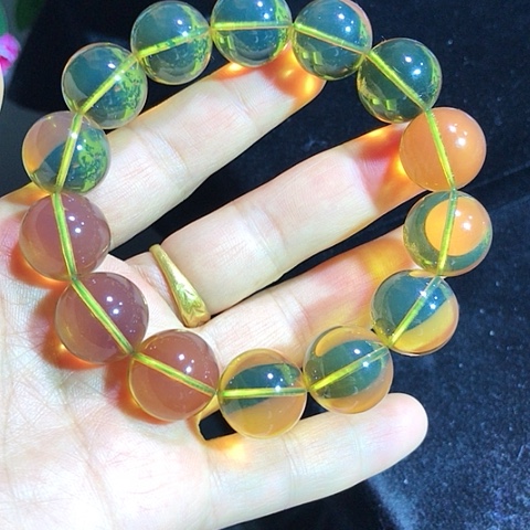 琥珀手串未镶嵌福利：男珀手串尺寸16+