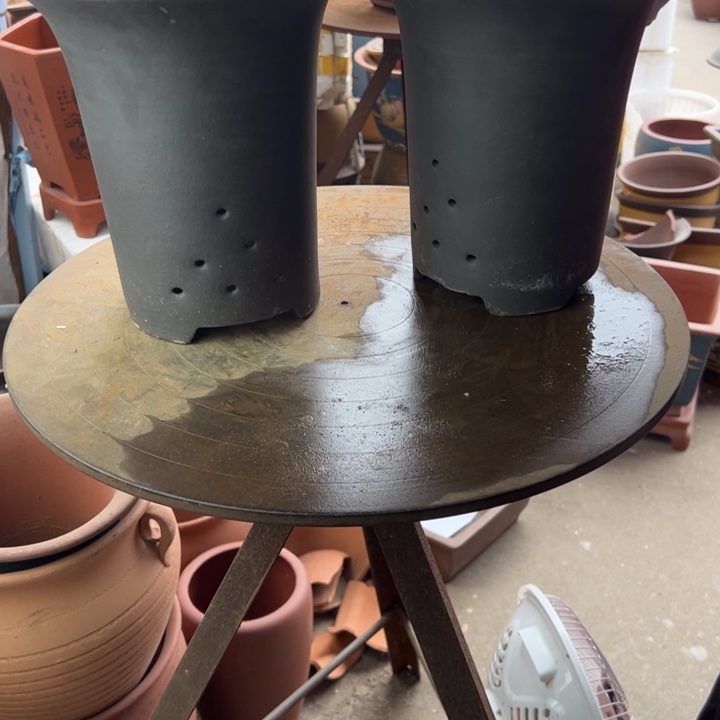 紫砂21+21素兰花盆 口径21×22