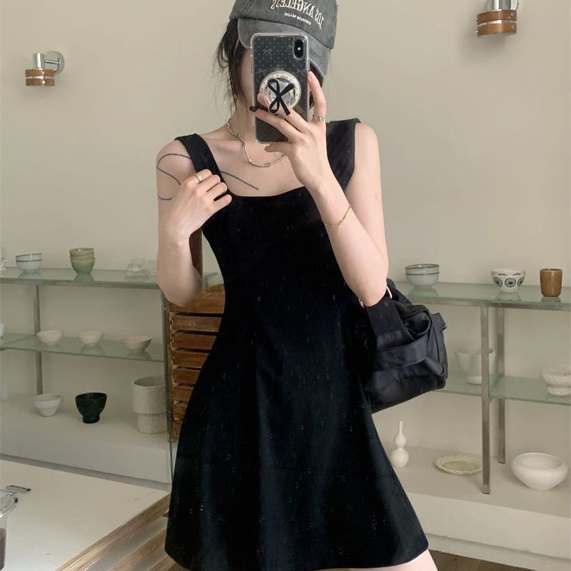 夏季黑色睡裙女士宽松薄款韩版新款百搭女装