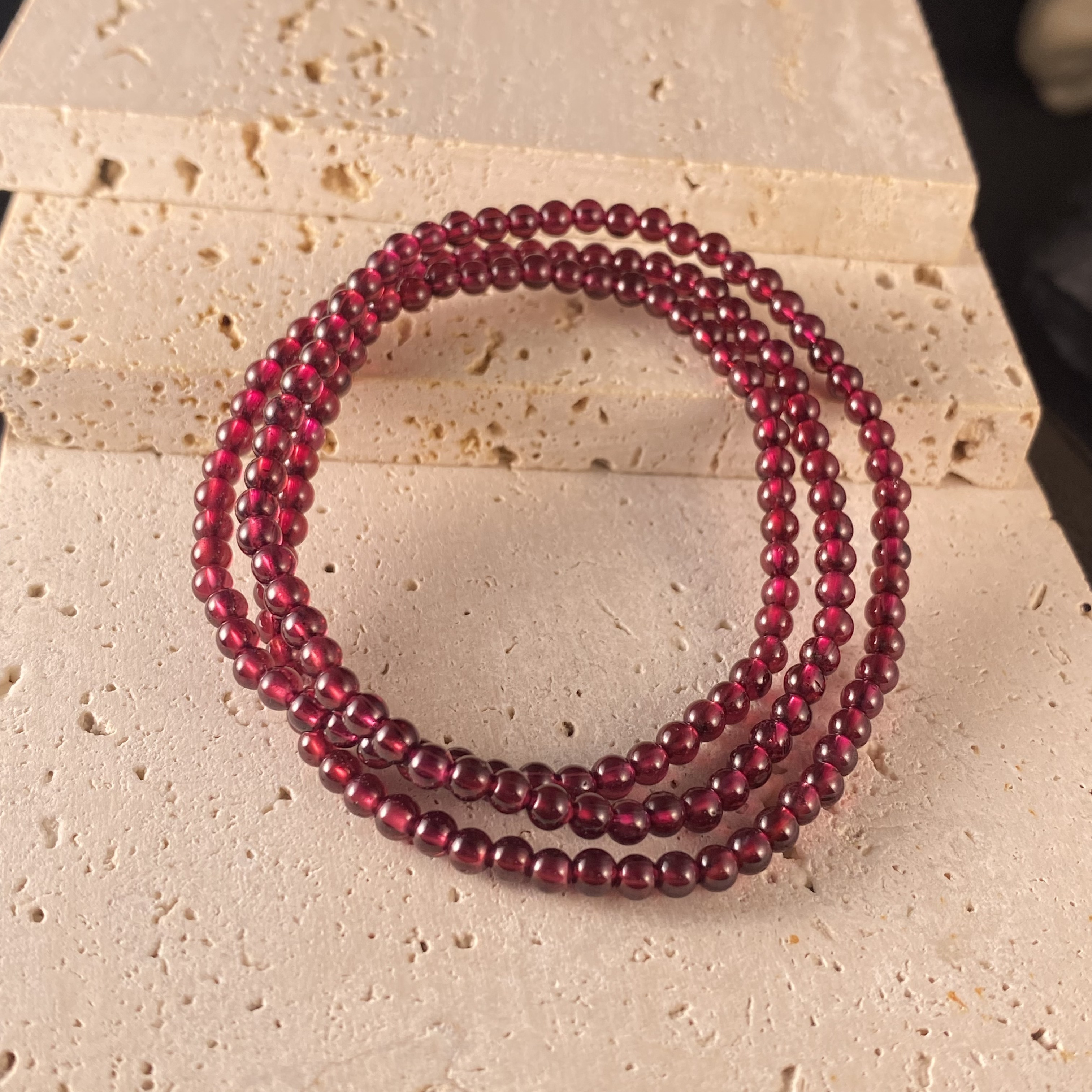 天然石榴石多圈手串3.3-3.6mm+(多样性拍一发一）