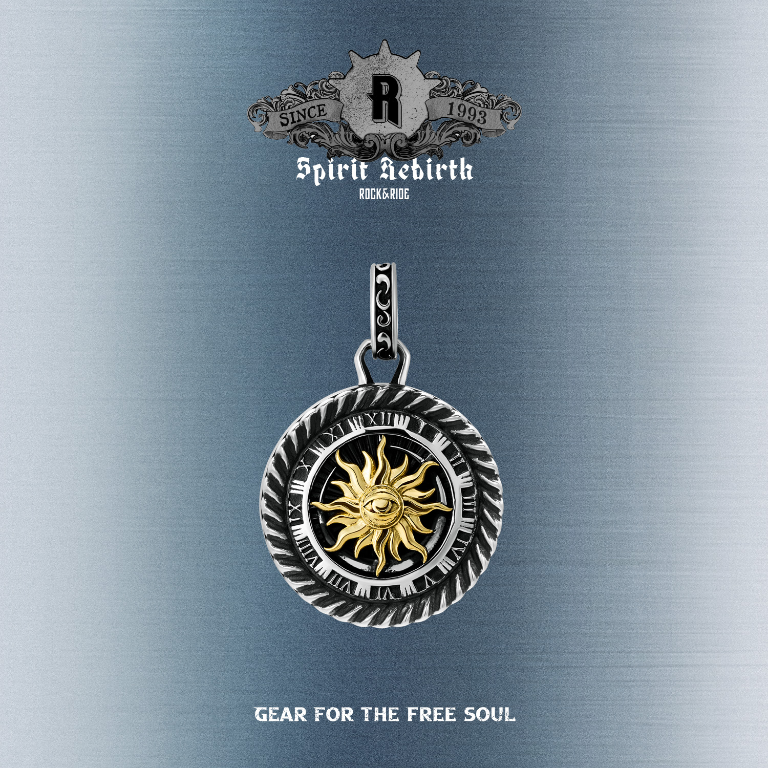 ROCK&RIDE 吊坠925银玻璃 重生永恒照耀吊坠 复古项链