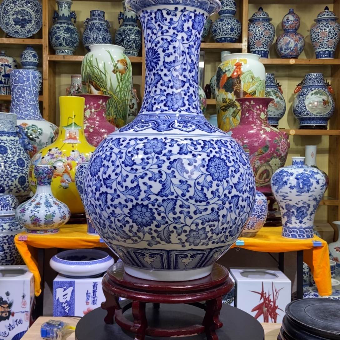 沱***谭瓶景德镇陶瓷花瓶摆件