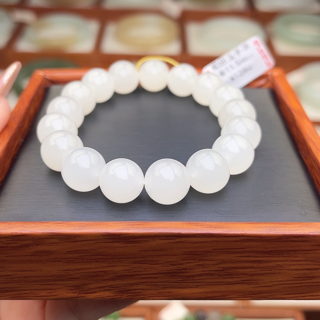 和田玉未镶嵌手串11.5mm