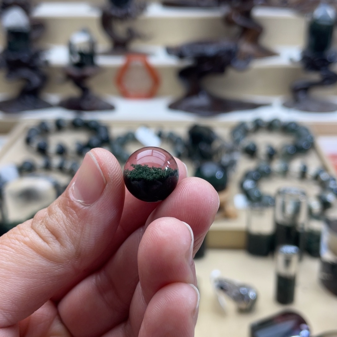 水晶颈饰银S925镶嵌呃*绿幽灵单珠吊坠定制不退换