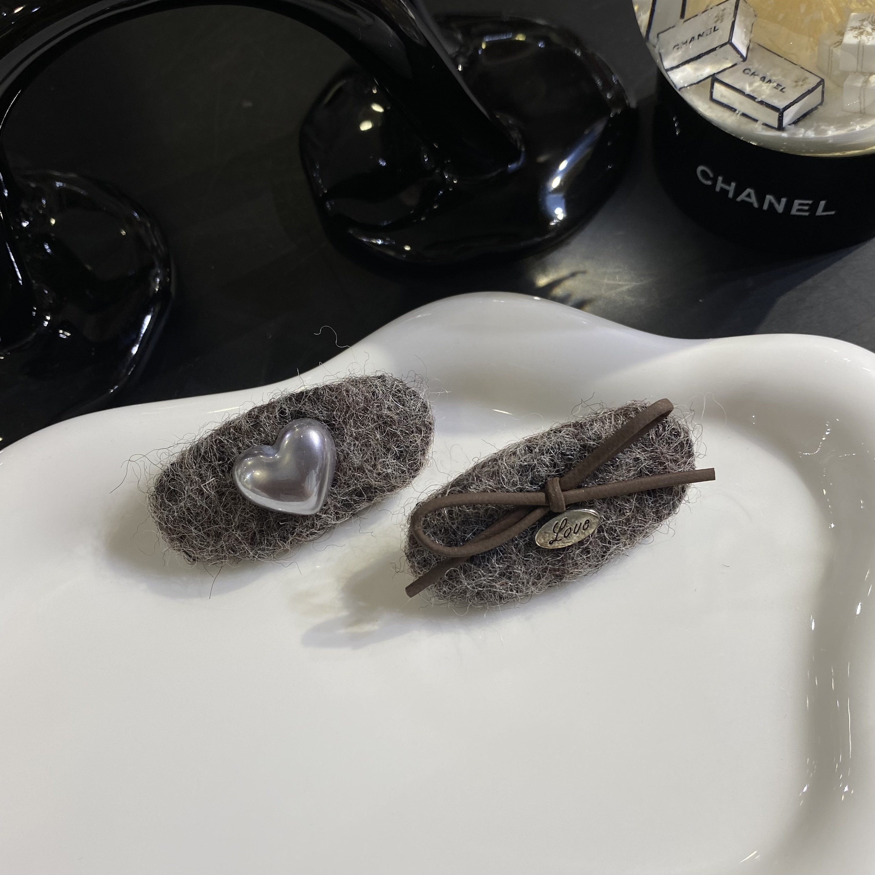 绳结爱心套夹8361