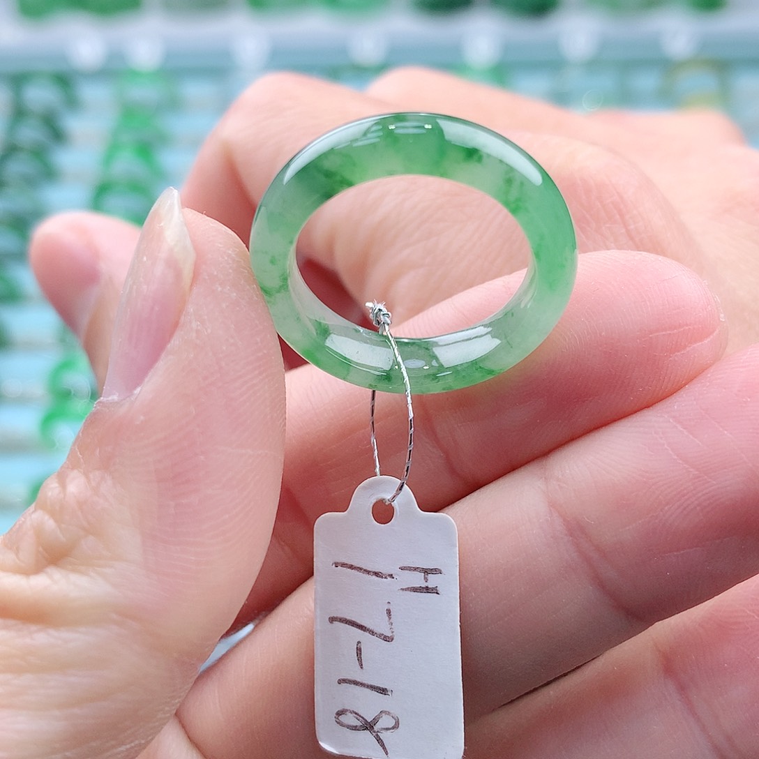 翡翠戒指未镶嵌A货缅甸翡翠