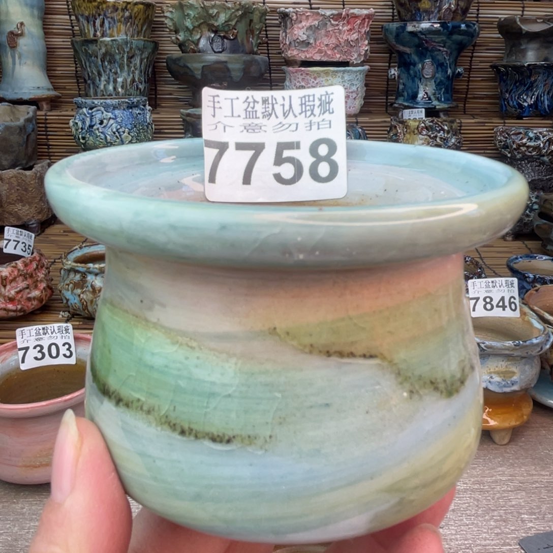 手工花盆默认瑕疵完美者勿拍