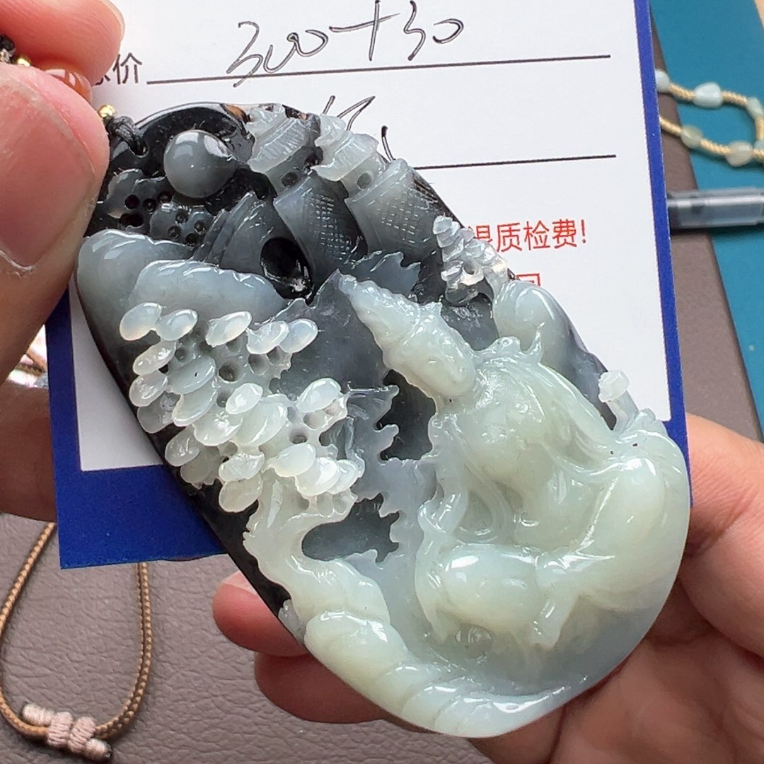 和田玉颈饰银S925镶嵌用****8