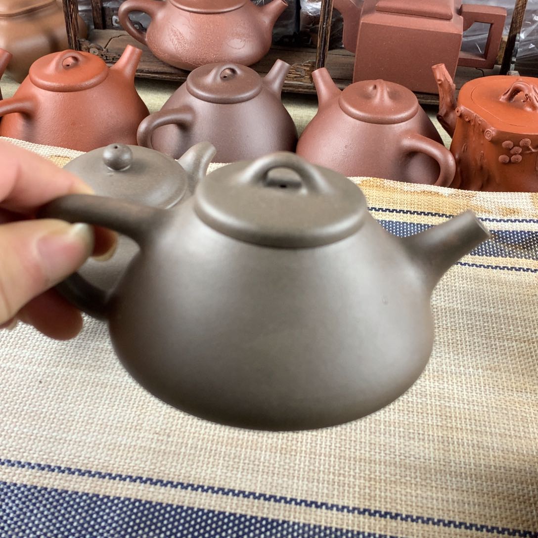 紫砂茶壶黄龙山青灰紫泥