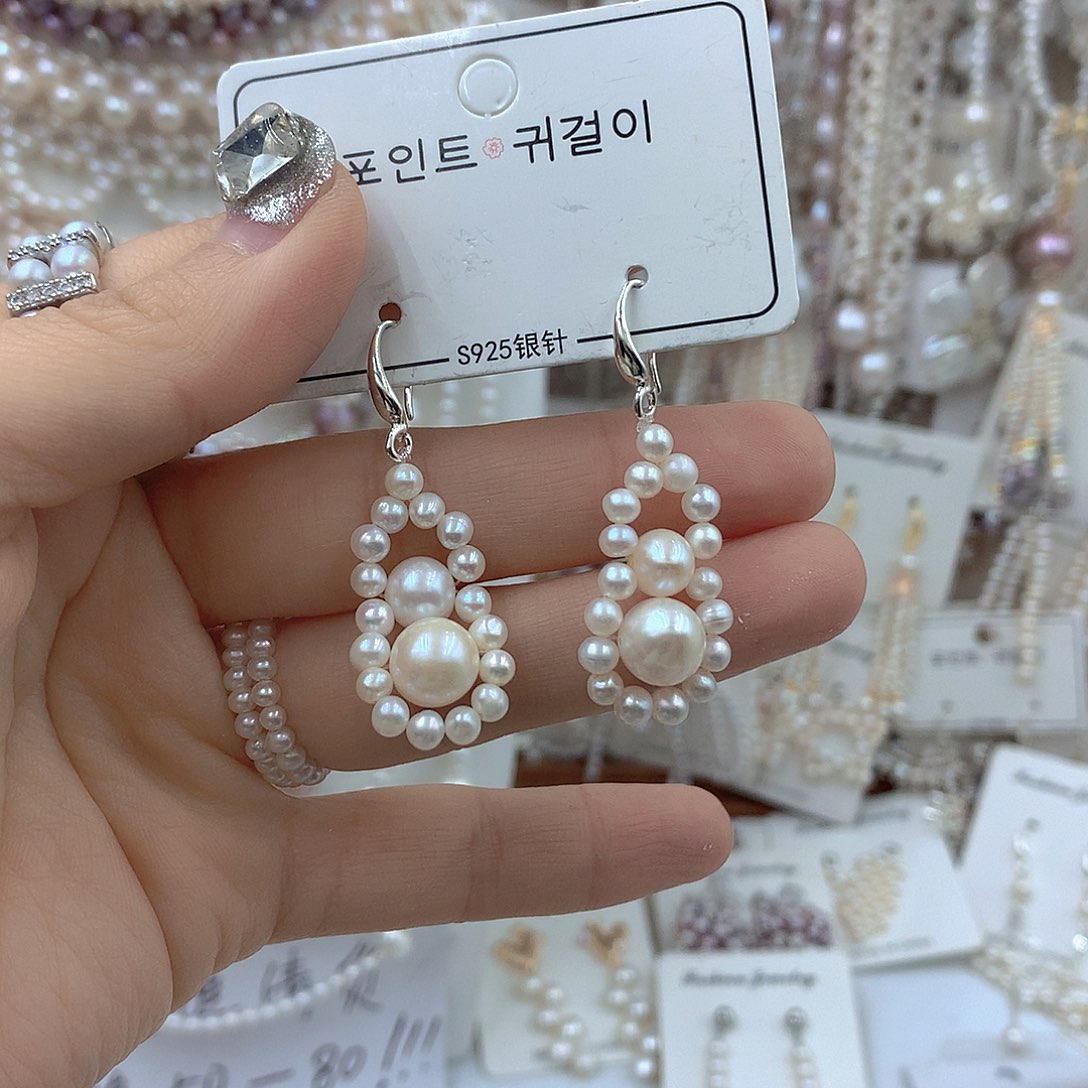 耳饰淡水珍珠银S925镶嵌