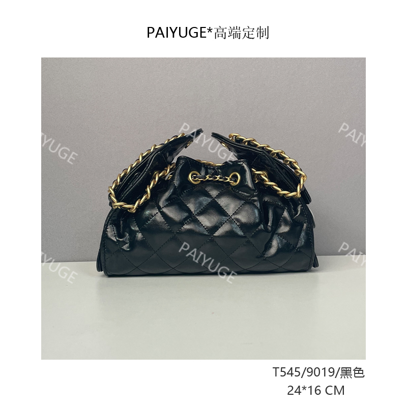 T545/9019/黑色 Paiyuge高端订制女士手提单肩包斜挎包9019