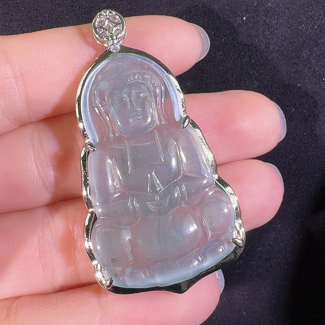 翡翠吊坠(不含链)未镶嵌观音