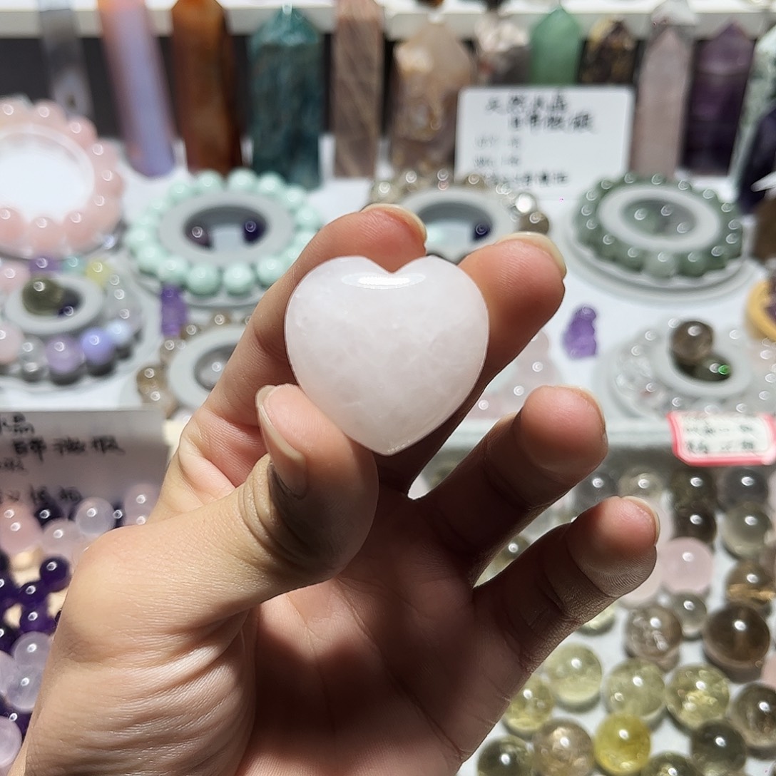 珠宝半成品未镶嵌水晶开播福利粉水小爱心