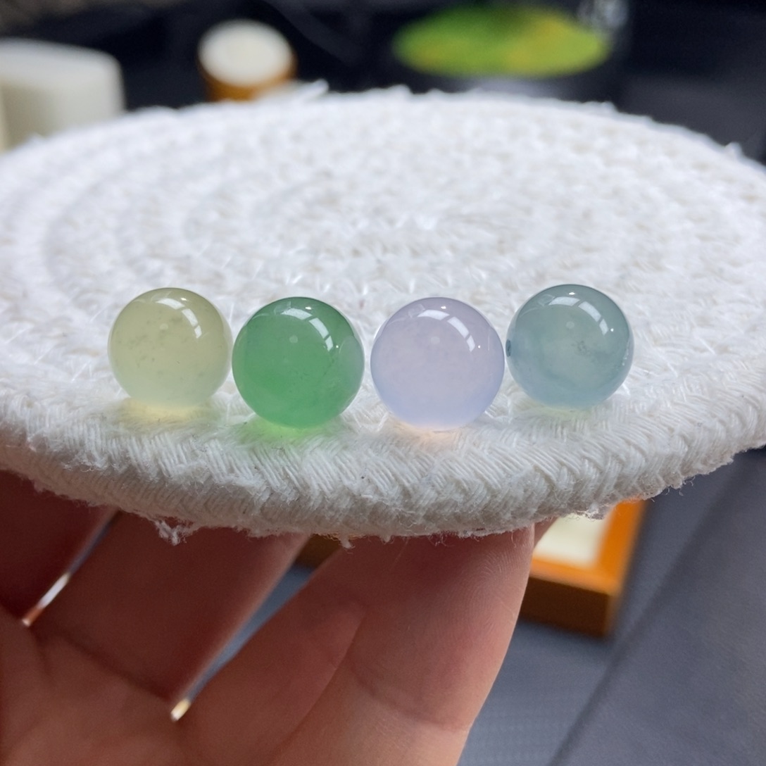 翡翠颈饰未镶嵌冰彩多宝10.7-11.2mm【4颗】