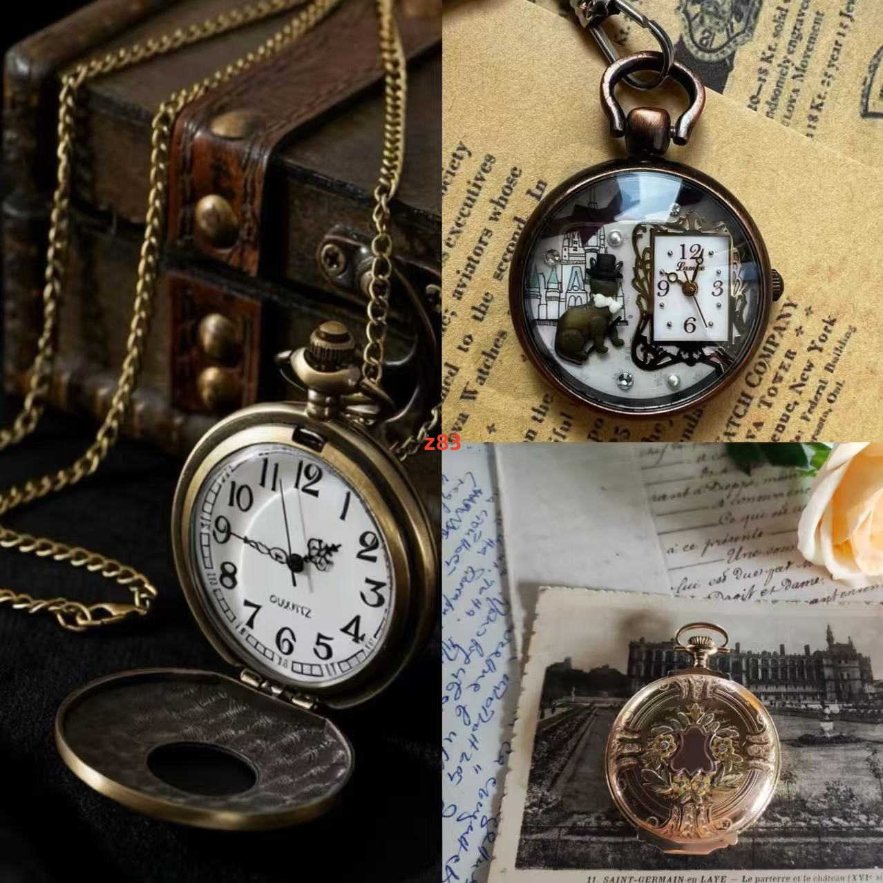 怀旧风格石英怀表配件复古，发货以直播间展示为准z209