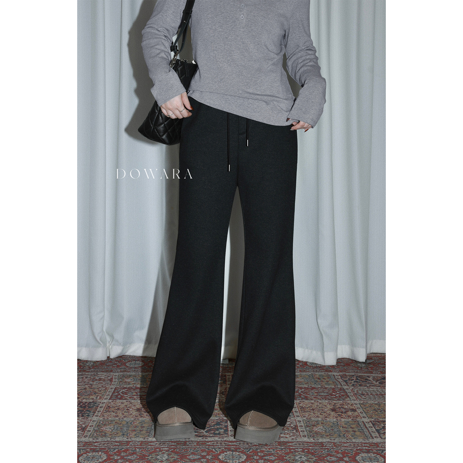 现货0430D大婉酱微胖定制【长腿裤】冬季加绒绵羊毛直筒裤高腰裤子