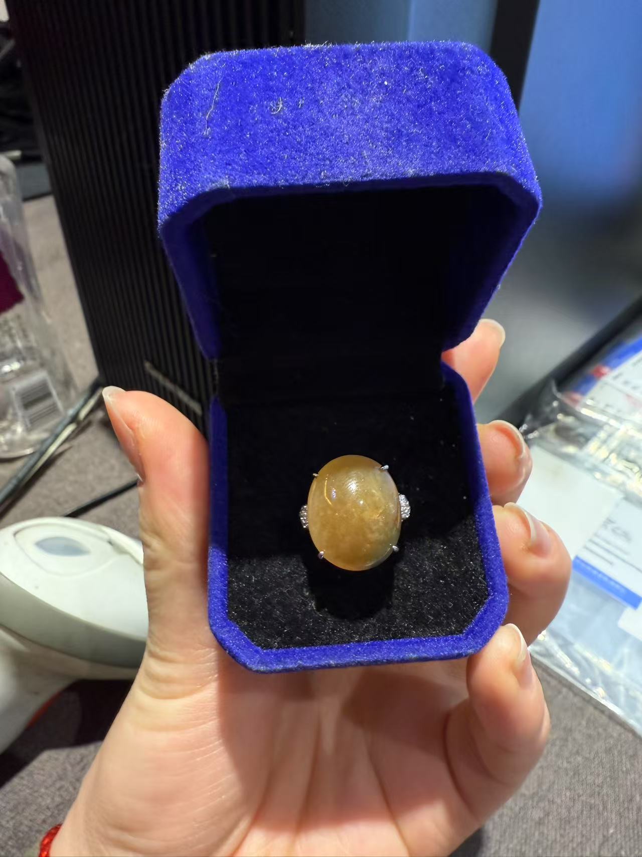 粉丝福利天然A货翡翠戒指S925银镶