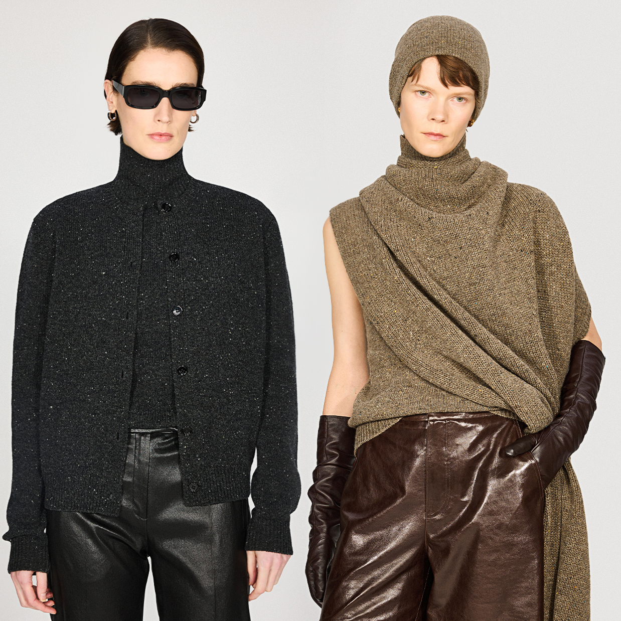 开间/限量柔糯康赛妮羊绒羊毛点子纱 極简ROW开衫背心4件套