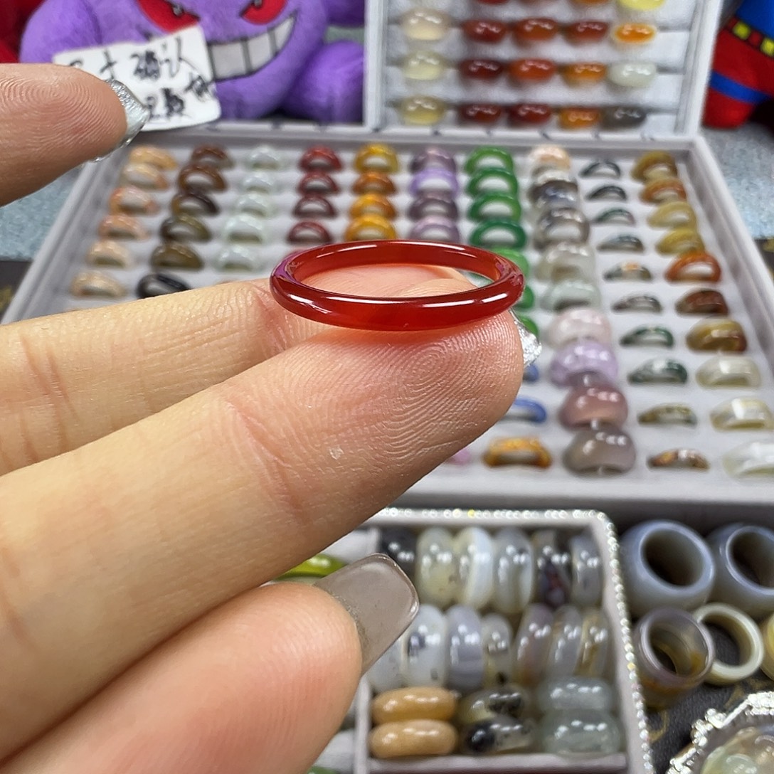 玛瑙/玉髓未镶嵌戒圈A11不退换17港15