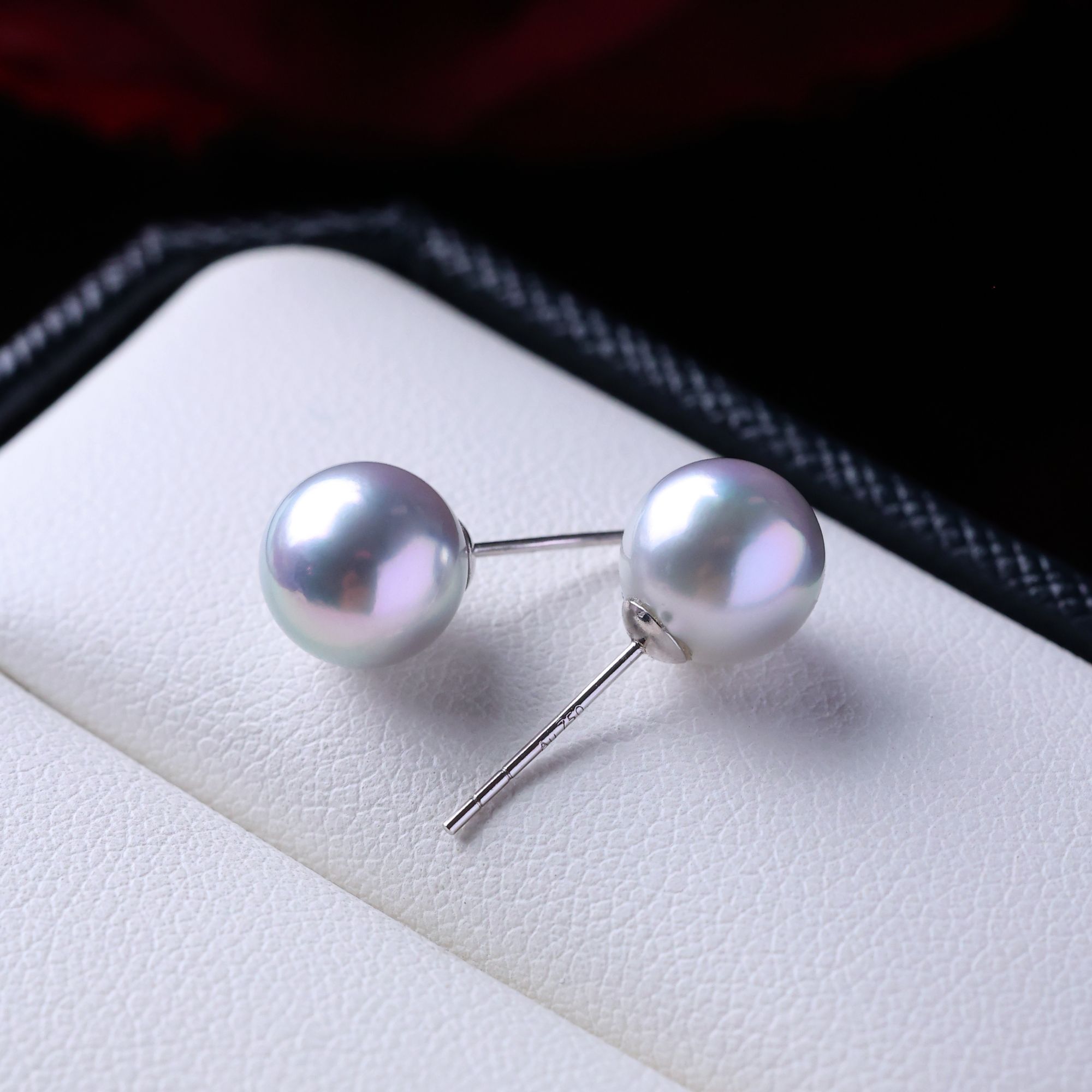 海水真多麻素耳钉7-7.5mm18k金小灯泡耳钉时尚百搭*多样性发一对