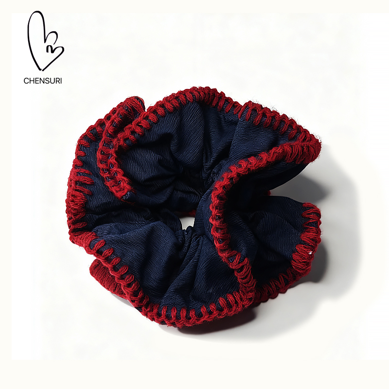 CHENSURI · 学院风发圈秋季百搭韩系撞色花边波点丸子头扎头发绳