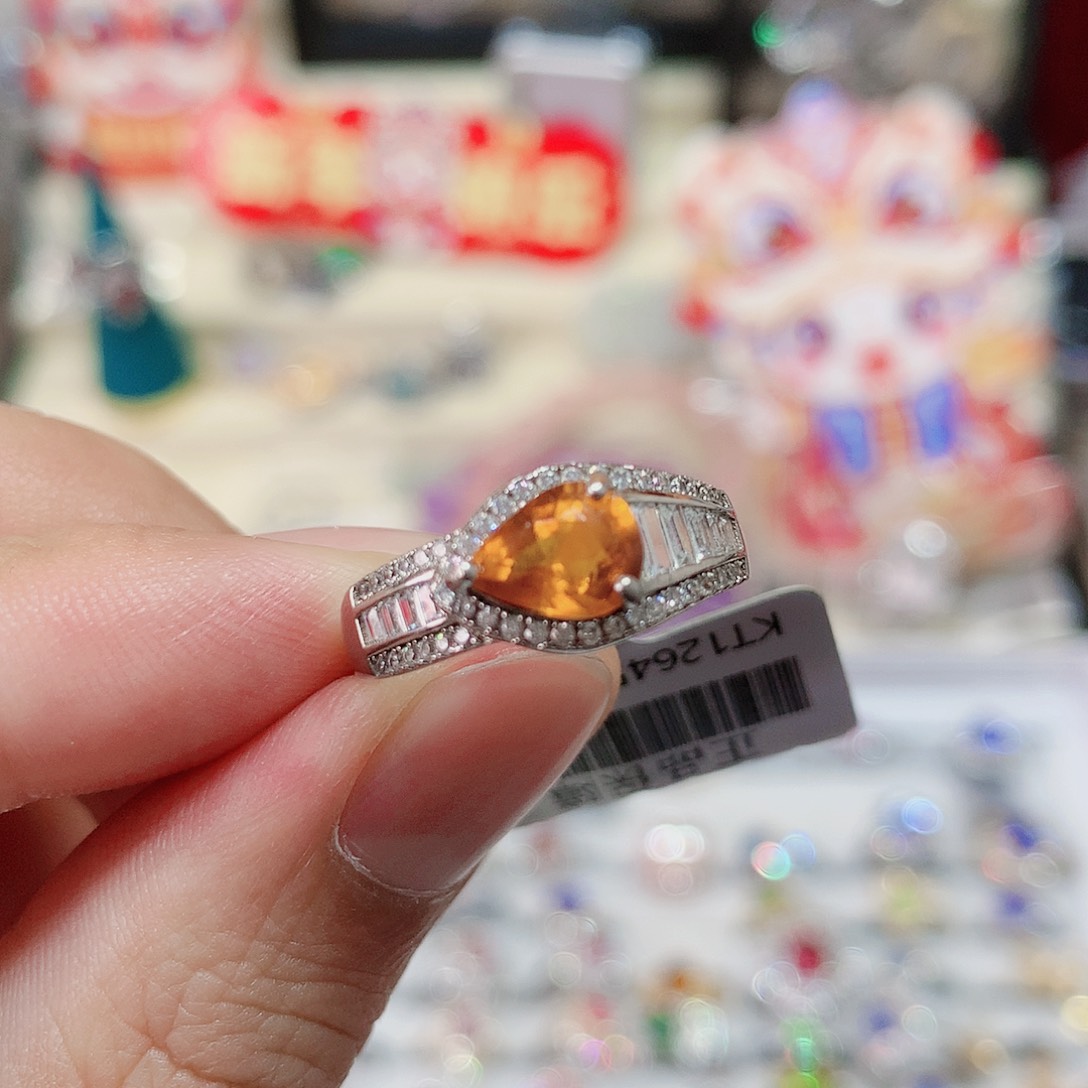 蓝宝石戒指银S925镶嵌