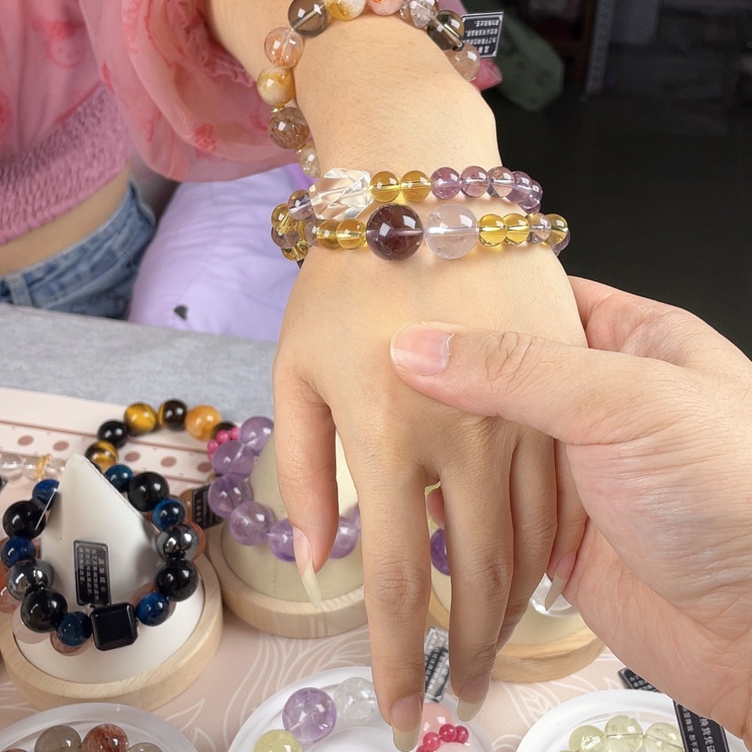 银S925镀金镶嵌手链水晶