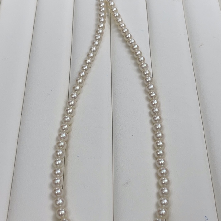海水珍珠颈饰银S925镶嵌Akoya小米链5.5-6mm