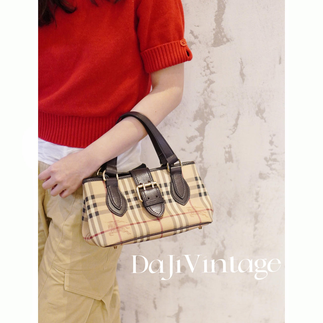 95新 BURBERRY/博柏利 大吉中古/Burberry战马格纹手提包