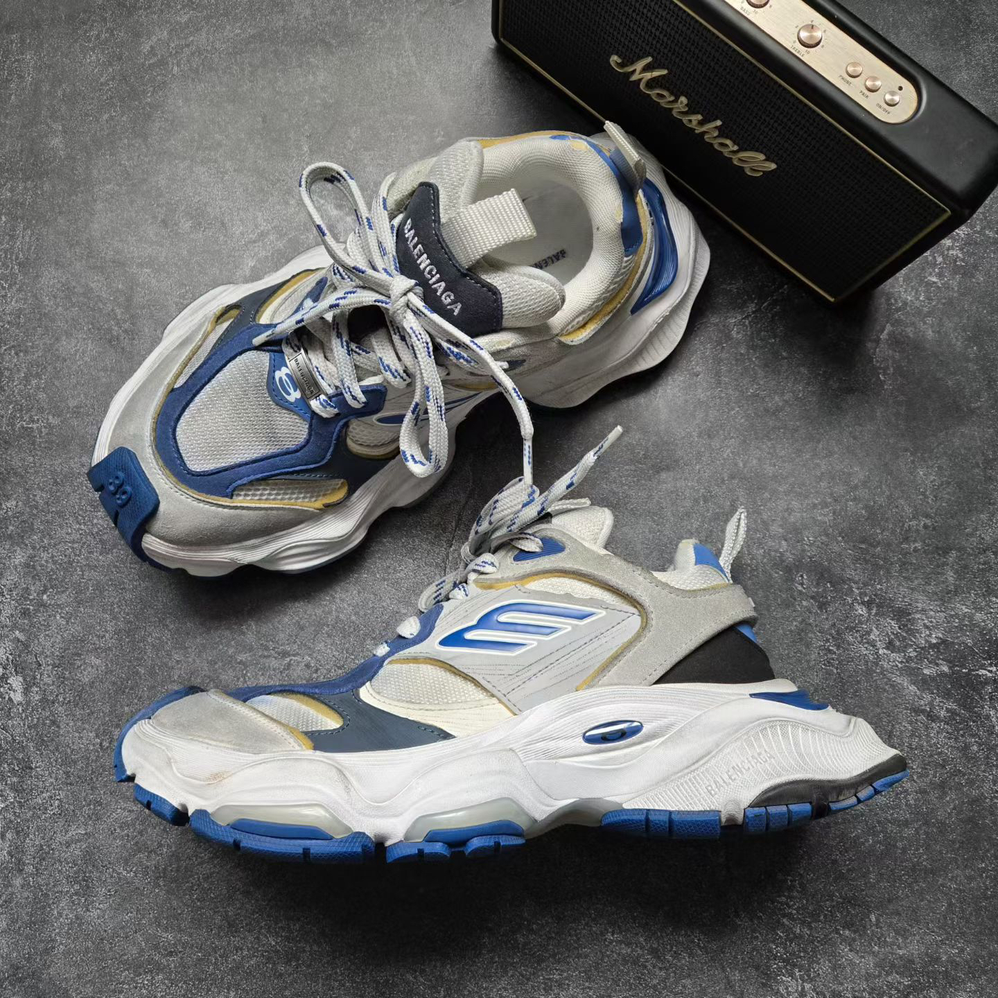 99新 Balenciaga/巴黎世家 39码 CARGO 白蓝 鞋